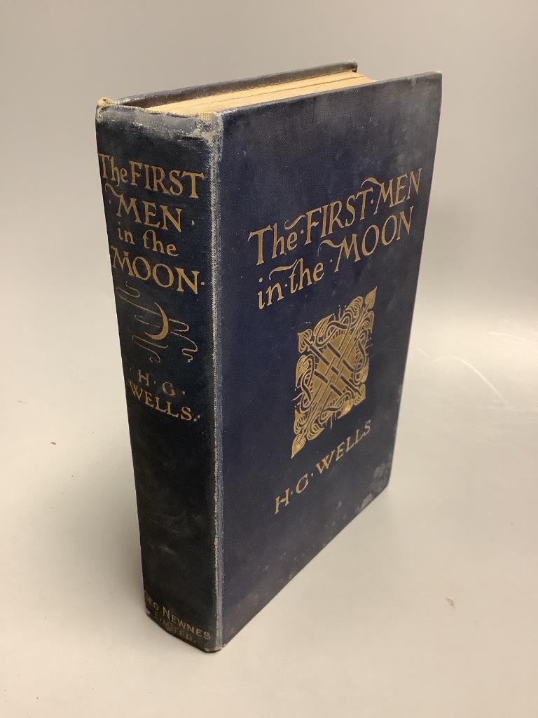 Wells, H.G. – The First Men in the Moon, 1st edition (another copy), 12 plates